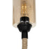 GloboStar® RIFT 203-0002 Vintage Επιτοίχιο Φωτιστικό Απλίκα Σχοινί Μονόφωτο 1 x E27 IP20 Μαύρο Μέταλλο με Μπεζ Σχοινί με Φιμέ Γυαλί - Μ12 x Π24 x Υ31cm - ledmania.gr