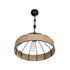 GloboStar® ZION 203-0003 Vintage Κρεμαστό Φωτιστικό Σχοινί Μονόφωτο 1 x E27 IP20 Μαύρο Μέταλλο με Μπεζ Σχοινί - Μ33 x Π33 x Υ29cm - ledmania.gr
