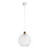 GloboStar® WIRE 203-0005 Μοντέρνο Κρεμαστό Φωτιστικό Πλέγμα Μονόφωτο 1 x E27 IP20 Λευκό & Χρυσό Μέταλλο - Μ25 x Π25 x Υ30cm - ledmania.gr