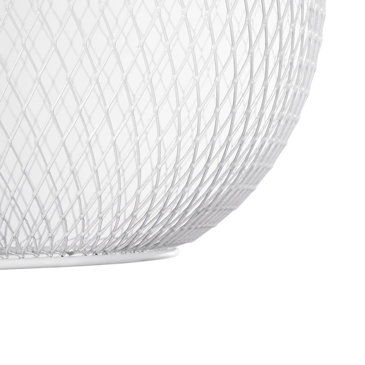 GloboStar® WIRE 203-0005 Μοντέρνο Κρεμαστό Φωτιστικό Πλέγμα Μονόφωτο 1 x E27 IP20 Λευκό & Χρυσό Μέταλλο - Μ25 x Π25 x Υ30cm - ledmania.gr