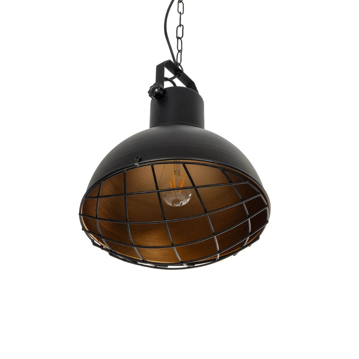 GLOBOSTAR® SIERRA 203-0011 Vintage Κρεμαστό Φωτιστικό Οροφής με Ντουί 1 x E27 AC 220-240V IP20 - Μαύρο & Χρυσό - Μ30 x Π30 x Υ40cm - ledmania.gr