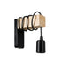 GloboStar® XYLO 203-0014 Μοντέρνο Επιτοίχιο Φωτιστικό Απλίκα Μονόφωτο 1 x E27 IP20 Μαύρο Πλαστικό με Μπεζ Ξύλο Βάση - Μ16.5 x Π4 x Υ19cm - ledmania.gr