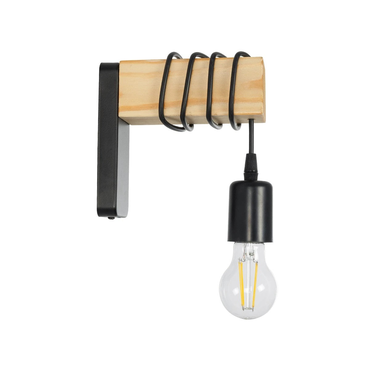 GLOBOSTAR® XYLO 203-0014 Μοντέρνο Φωτιστικό Τοίχου - Απλίκα με Ντουί 1 x E27 AC 220-240V IP20 - Μαύρο & Μπεζ - Μ18 x Π18 x Υ19cm - ledmania.gr