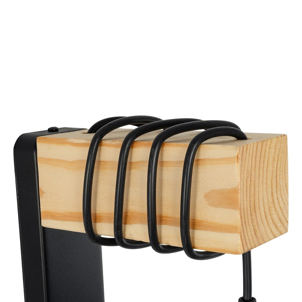 GLOBOSTAR® XYLO 203-0014 Μοντέρνο Φωτιστικό Τοίχου - Απλίκα με Ντουί 1 x E27 AC 220-240V IP20 - Μαύρο & Μπεζ - Μ18 x Π18 x Υ19cm - ledmania.gr