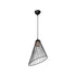 GloboStar® ARCWIRE 203-0015 Μοντέρνο Κρεμαστό Φωτιστικό Πλέγμα Μονόφωτο 1 x E27 IP20 Μαύρο Σύρμα - Μ24 x Π24 x Υ90cm - ledmania.gr