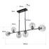 GloboStar® LATTICE 203-0016 Μοντέρνο Κρεμαστό Φωτιστικό Μπάλα Πολύφωτο 6 x E27 IP20 Μαύρο & Μπρούτζινο Μέταλλο με Mελί Γυαλί - Μ120 x Π15 x Υ32cm - ledmania.gr