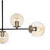 GloboStar® LATTICE 203-0016 Μοντέρνο Κρεμαστό Φωτιστικό Μπάλα Πολύφωτο 6 x E27 IP20 Μαύρο & Μπρούτζινο Μέταλλο με Mελί Γυαλί - Μ120 x Π15 x Υ32cm - ledmania.gr