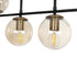 GloboStar® LATTICE 203-0016 Μοντέρνο Κρεμαστό Φωτιστικό Μπάλα Πολύφωτο 6 x E27 IP20 Μαύρο & Μπρούτζινο Μέταλλο με Mελί Γυαλί - Μ120 x Π15 x Υ32cm - ledmania.gr