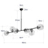 GloboStar® LATTICE 203-0017 Μοντέρνο Κρεμαστό Φωτιστικό Μπάλα Πολύφωτο 6 x E27 IP20 Μαύρο & Μπρούτζινο Μέταλλο με Mελί Γυαλί - Μ120 x Π32 x Υ32cm - ledmania.gr