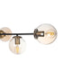 GloboStar® LATTICE 203-0017 Μοντέρνο Κρεμαστό Φωτιστικό Μπάλα Πολύφωτο 6 x E27 IP20 Μαύρο & Μπρούτζινο Μέταλλο με Mελί Γυαλί - Μ120 x Π32 x Υ32cm - ledmania.gr