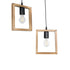 GloboStar® EDISON 203-0021 Vintage Κρεμαστό Φωτιστικό Ανάρτηση Δίφωτο 2 x E27 IP20 Μπεζ Ξύλο - Μ40 x Π20 x Υ45cm - ledmania.gr
