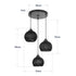 GloboStar® YASAM 203-0025 Vintage Κρεμαστό Φωτιστικό Πλέγμα Τρίφωτο 3 x E27 IP20 Καφέ Ρατάν - Μ42 x Π42 x Υ54cm - ledmania.gr