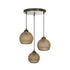 GloboStar® YASAM 203-0025 Vintage Κρεμαστό Φωτιστικό Πλέγμα Τρίφωτο 3 x E27 IP20 Καφέ Ρατάν - Μ42 x Π42 x Υ54cm - ledmania.gr