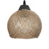 GloboStar® YASAM 203-0025 Vintage Κρεμαστό Φωτιστικό Πλέγμα Τρίφωτο 3 x E27 IP20 Καφέ Ρατάν - Μ42 x Π42 x Υ54cm - ledmania.gr