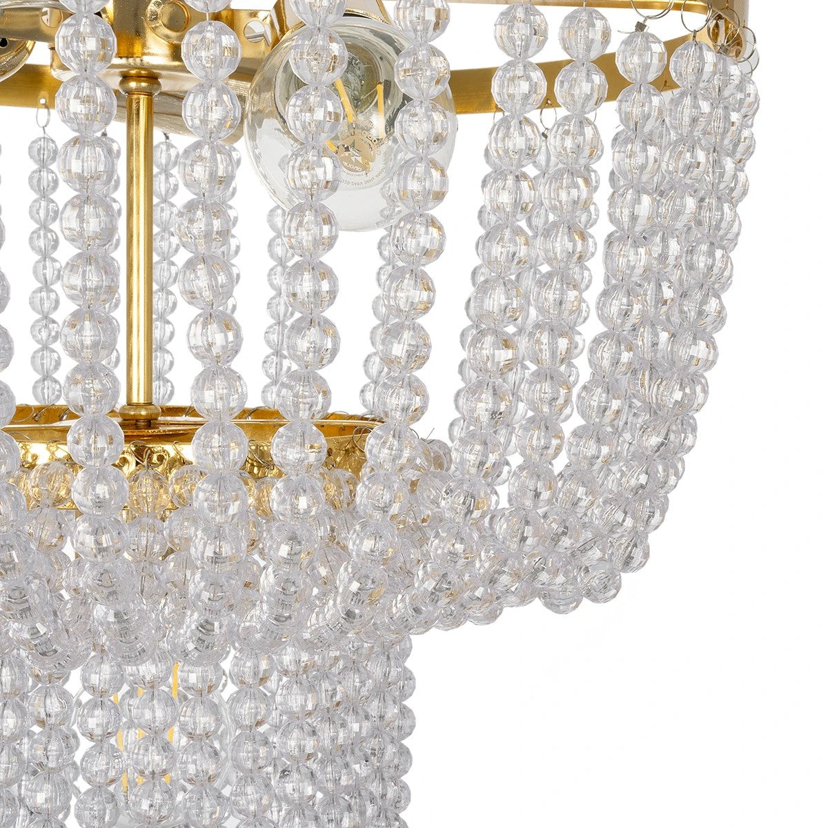 GLOBOSTAR® CRYSTAL 203-0028 Κλασικό Κρεμαστό Φωτιστικό Οροφής με Ντουί 3 x E27 AC 220-240V IP20 - Χρυσό & Διάφανο - Μ41 x Π41 x Υ40cm - ledmania.gr