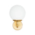 GloboStar® DALPH 203-0029 Vintage Επιτοίχιο Φωτιστικό Απλίκα Μονόφωτο 1 x E27 IP20 Χρυσό Μέταλλο με Λευκό Γυαλί - M18 x Π15 x Υ23cm - ledmania.gr