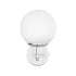 GloboStar® DALPH 203-0031 Vintage Επιτοίχιο Φωτιστικό Απλίκα Μονόφωτο 1 x E27 IP20 Ασημί Μέταλλο με Λευκό Γυαλί - M18 x Π15 x Υ23cm - ledmania.gr