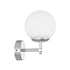 GloboStar® DALPH 203-0031 Vintage Επιτοίχιο Φωτιστικό Απλίκα Μονόφωτο 1 x E27 IP20 Ασημί Μέταλλο με Λευκό Γυαλί - M18 x Π15 x Υ23cm - ledmania.gr