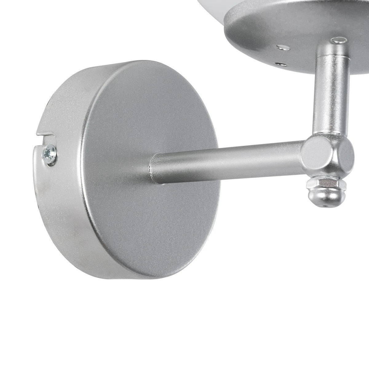 GloboStar® DALPH 203-0031 Vintage Επιτοίχιο Φωτιστικό Απλίκα Μονόφωτο 1 x E27 IP20 Ασημί Μέταλλο με Λευκό Γυαλί - M18 x Π15 x Υ23cm - ledmania.gr