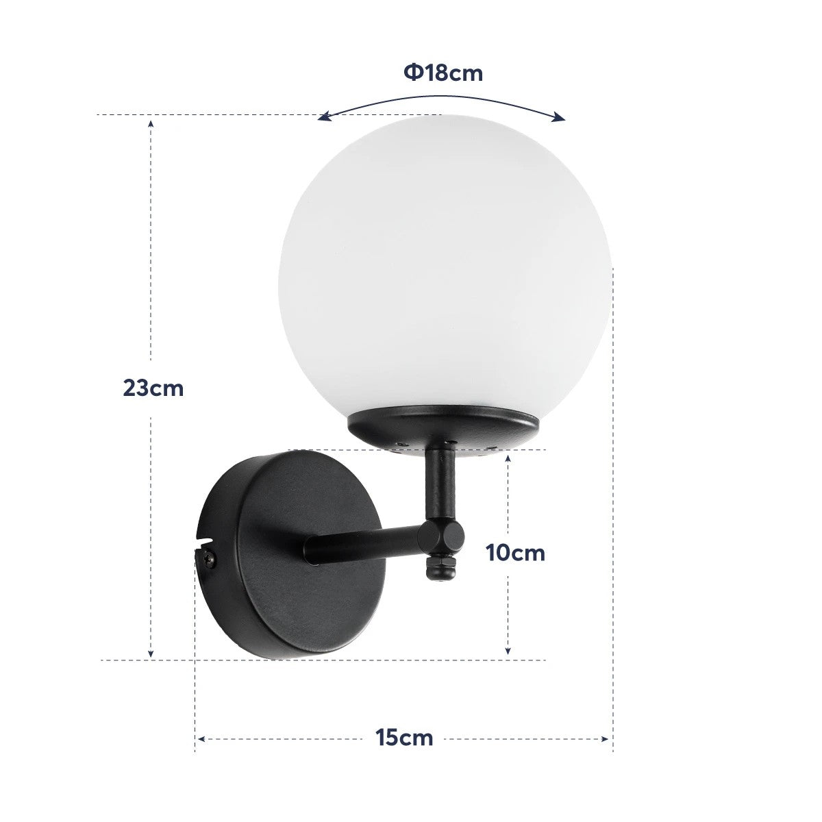 GloboStar® DALPH 203-0031 Vintage Επιτοίχιο Φωτιστικό Απλίκα Μονόφωτο 1 x E27 IP20 Ασημί Μέταλλο με Λευκό Γυαλί - M18 x Π15 x Υ23cm - ledmania.gr