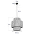 GloboStar® SALTO 203-0037 Boho Κρεμαστό Φωτιστικό Καπέλο Μονόφωτο 1 x E27 IP20 Μπέζ Σχοινί - M40 x Π40 x Υ42cm - ledmania.gr