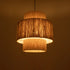 GloboStar® SALTO 203-0037 Boho Κρεμαστό Φωτιστικό Καπέλο Μονόφωτο 1 x E27 IP20 Μπέζ Σχοινί - M40 x Π40 x Υ42cm - ledmania.gr
