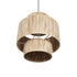 GloboStar® SALTO 203-0037 Boho Κρεμαστό Φωτιστικό Καπέλο Μονόφωτο 1 x E27 IP20 Μπέζ Σχοινί - M40 x Π40 x Υ42cm - ledmania.gr