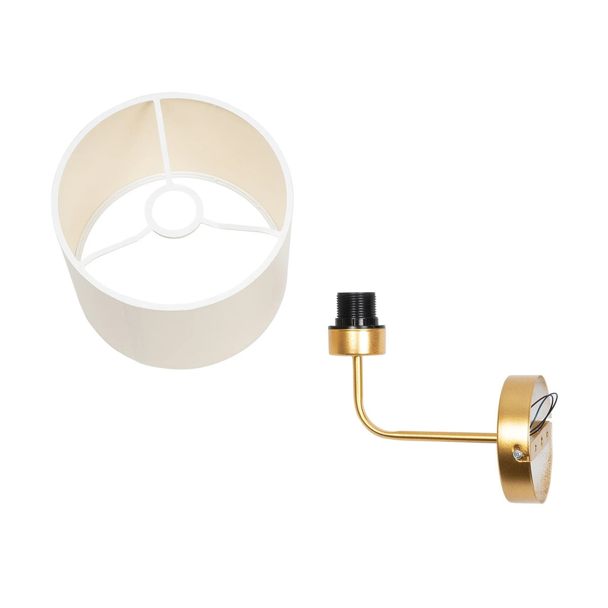 GLOBOSTAR® RALPH 203-0039 Vintage Φωτιστικό Τοίχου - Απλίκα με Ντουί 1 x E27 AC 220-240V IP20 - Χρυσό & Λευκό - Μ22 x Π29 x Υ30cm - ledmania.gr