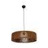 GloboStar® KYCLOS 203-0045 Boho Κρεμαστό Φωτιστικό Καπέλο Μονόφωτο 1 x E27 IP20 Καφέ Rattan - M55 x Π55 x Υ20cm - ledmania.gr