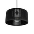 GloboStar® KYCLOS 203-0048 Boho Κρεμαστό Φωτιστικό Καπέλο Μονόφωτο 1 x E27 IP20 Μαύρο Rattan - M40 x Π40 x Υ25.5cm - ledmania.gr