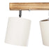 GloboStar® CUP 203-0055 Vintage Φωτιστικό Οροφής Ράγα Τρίφωτο 3 x E27 IP20 Μπεζ Ξύλο με Λευκό Ύφασμα - Μ60 x Π14 x Υ26cm - ledmania.gr
