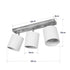 GloboStar® CUP 203-0055 Vintage Φωτιστικό Οροφής Ράγα Τρίφωτο 3 x E27 IP20 Μπεζ Ξύλο με Λευκό Ύφασμα - Μ60 x Π14 x Υ26cm - ledmania.gr
