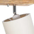 GloboStar® CUP 203-0056 Vintage Φωτιστικό Οροφής Ράγα Δίφωτο 2 x E27 IP20 Μπεζ Ξύλο με Λευκό Ύφασμα - Μ42 x Π14 x Υ26cm - ledmania.gr