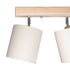 GloboStar® CUP 203-0058 Vintage Φωτιστικό Οροφής Ράγα Τρίφωτο 3 x E27 IP20 Μπέζ Ξύλο με Λευκό Ύφασμα - Μ60 x Π14 x Υ26cm - ledmania.gr