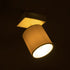 GloboStar® CUP 203-0060 Vintage Φωτιστικό Οροφής Σποτ Μονόφωτο 1 x E27 IP20 Μπέζ Ξύλο με Λευκό Ύφασμα - Μ14.5 x Π14.5 x Υ25cm - ledmania.gr