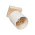 GloboStar® CUP 203-0060 Vintage Φωτιστικό Οροφής Σποτ Μονόφωτο 1 x E27 IP20 Μπέζ Ξύλο με Λευκό Ύφασμα - Μ14.5 x Π14.5 x Υ25cm - ledmania.gr