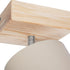 GloboStar® CUP 203-0060 Vintage Φωτιστικό Οροφής Σποτ Μονόφωτο 1 x E27 IP20 Μπέζ Ξύλο με Λευκό Ύφασμα - Μ14.5 x Π14.5 x Υ25cm - ledmania.gr