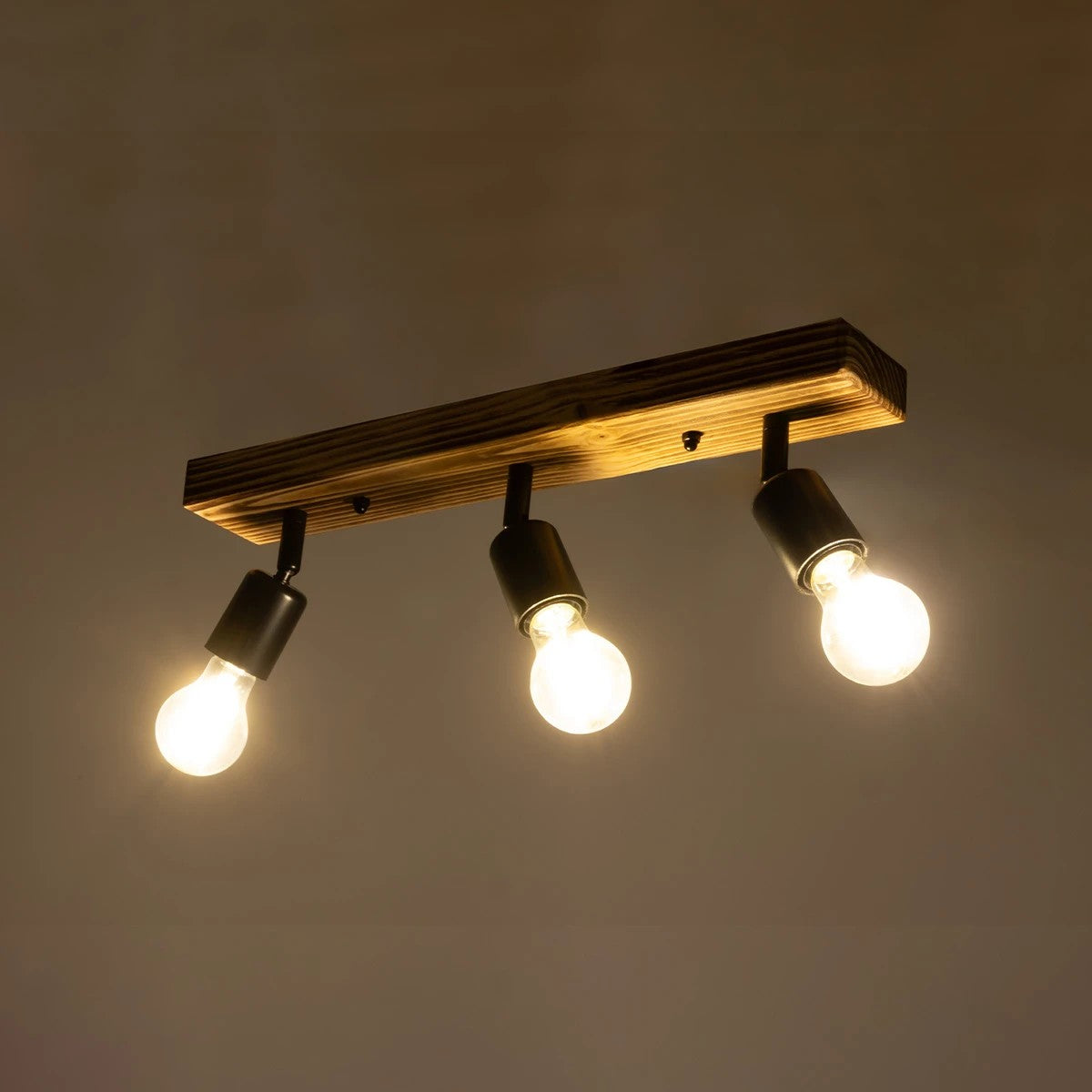 GLOBOSTAR® CUP 203-0061 Vintage Φωτιστικό Οροφής με Ντουί 3 x E27 AC 220-240V IP20 - Μαύρο & Μπέζ - Μ50 x Π8 x Υ15cm - ledmania.gr