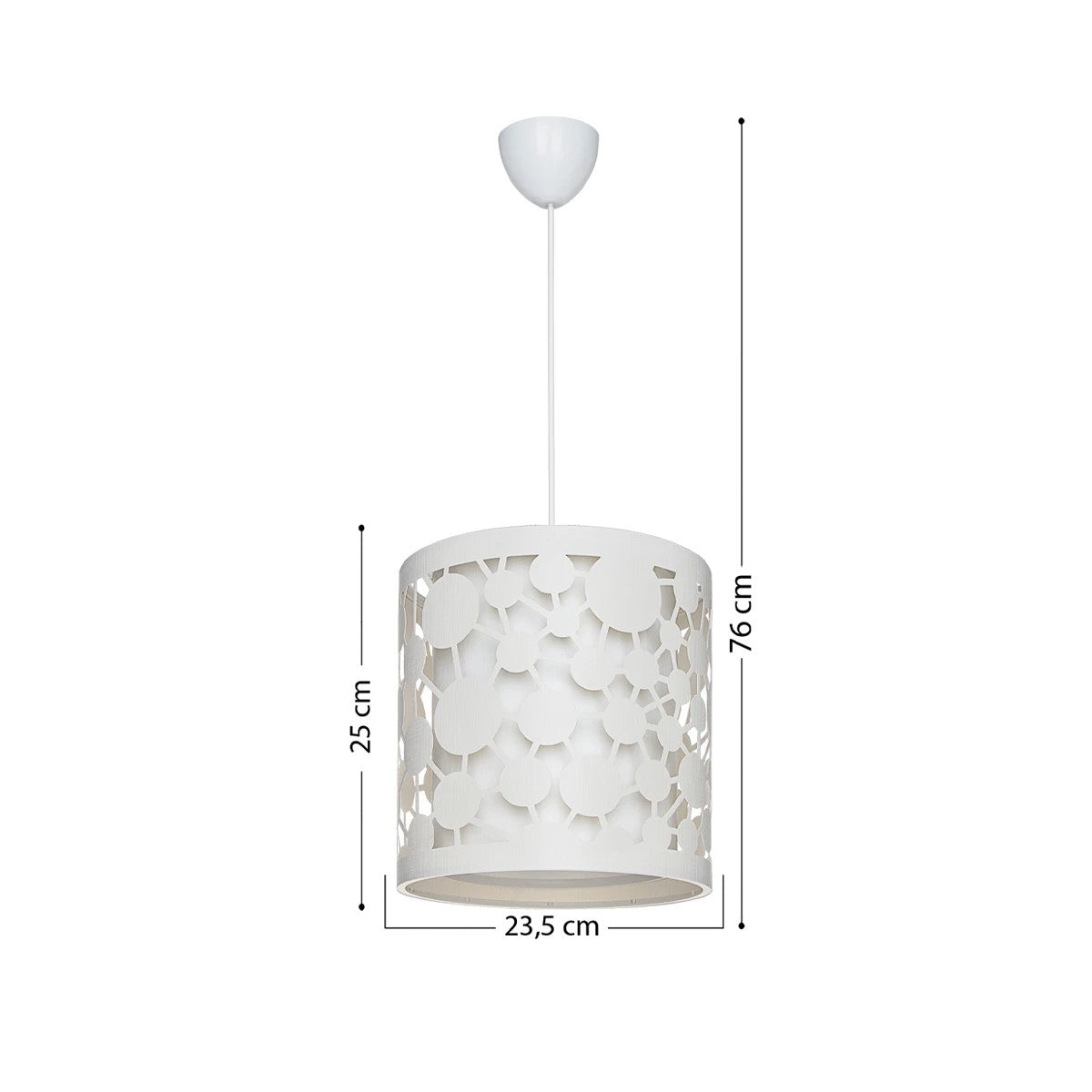 GloboStar® PETAL 203-0065 Μοντέρνο Κρεμαστό Φωτιστικό Καπέλο Μονόφωτο 1 x E27 IP20 Λευκό Πλαστικό - Μ23.5 x Π23.5 x Υ76cm - ledmania.gr