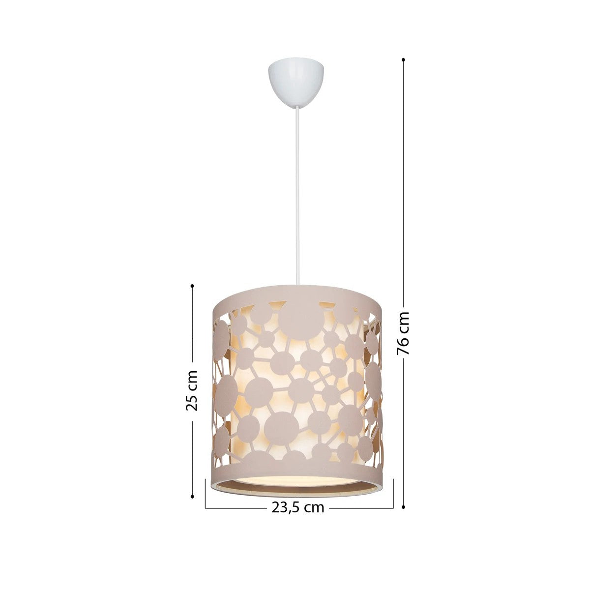 GloboStar® PETAL 203-0066 Μοντέρνο Κρεμαστό Φωτιστικό Καπέλο Μονόφωτο 1 x E27 IP20 Ροζ Πλαστικό - Μ23.5 x Π23.5 x Υ76cm - ledmania.gr