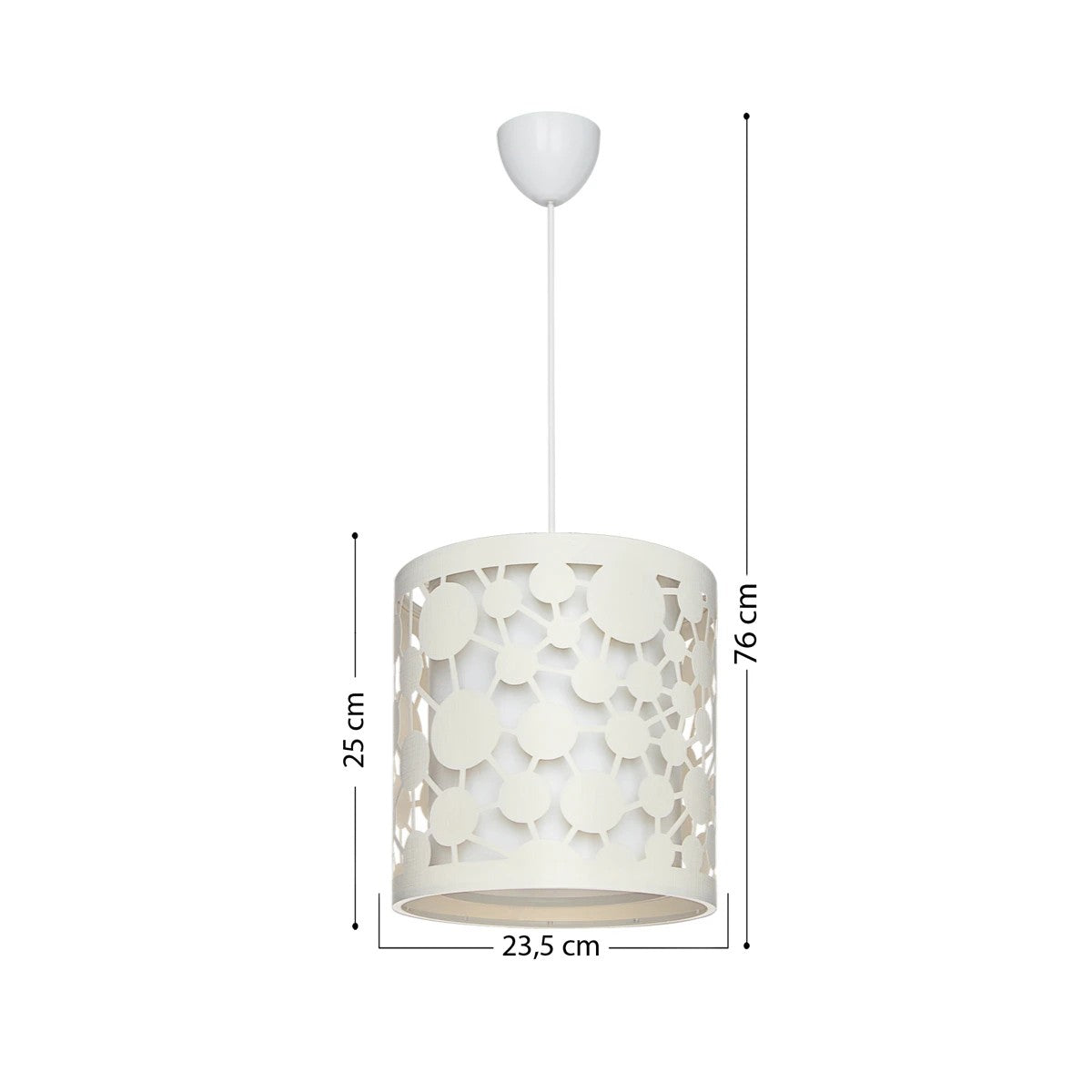 GloboStar® PETAL 203-0067 Μοντέρνο Κρεμαστό Φωτιστικό Καπέλο Μονόφωτο 1 x E27 IP20 Μπεζ Πλαστικό - Μ23.5 x Π23.5 x Υ76cm - ledmania.gr