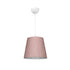 GloboStar® CONEY 203-0072 Μοντέρνο Κρεμαστό Φωτιστικό Καπέλο Μονόφωτο 1 x E27 IP20 Ροζ Ύφασμα - Μ26 x Π26 x Υ93cm - ledmania.gr