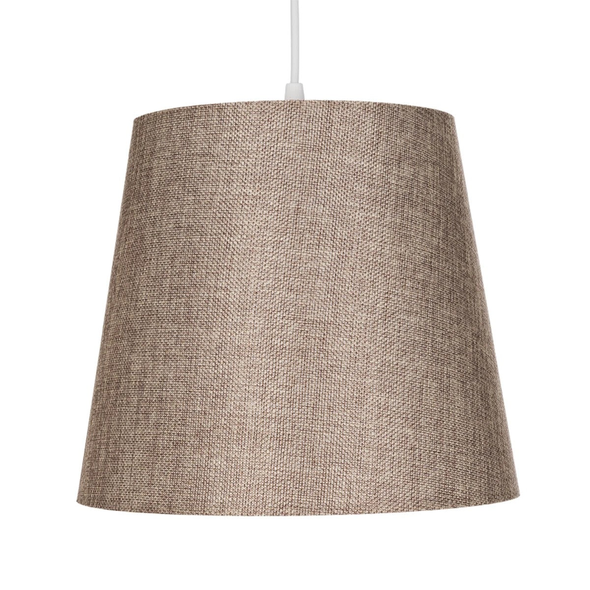 GloboStar® CONEY 203-0073 Μοντέρνο Κρεμαστό Φωτιστικό Καπέλο Μονόφωτο 1 x E27 IP20 Καφέ Ύφασμα - Μ26 x Π26 x Υ25cm - ledmania.gr