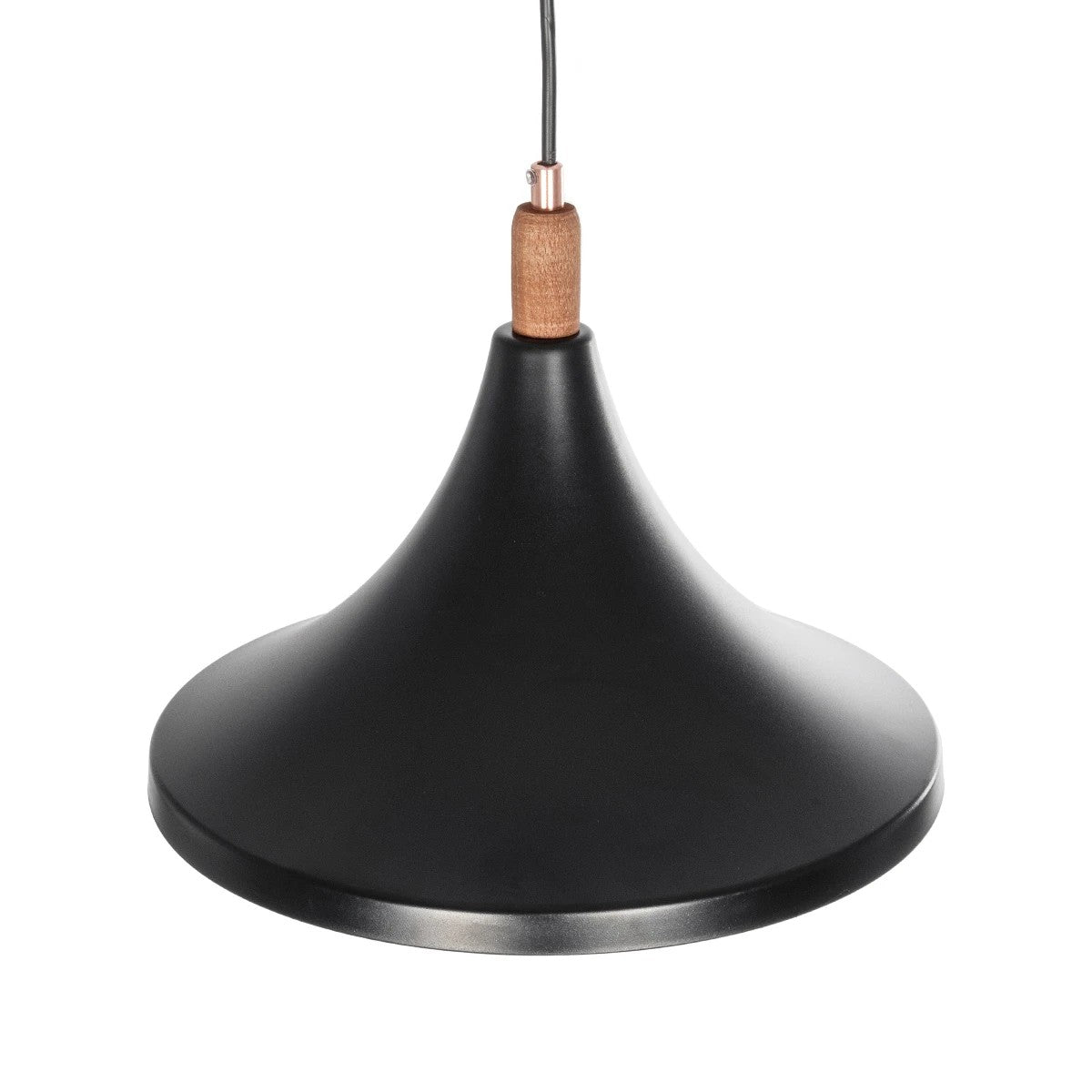 GloboStar® BELFRY 203-0077 Μοντέρνο Κρεμαστό Φωτιστικό Καμπάνα Μονόφωτο 1 x E27 IP20 Μαύρο & Χρυσό Πλαστικό - Μ29.5 x Π29.5 x Υ22cm - ledmania.gr
