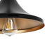 GloboStar® BELFRY 203-0077 Μοντέρνο Κρεμαστό Φωτιστικό Καμπάνα Μονόφωτο 1 x E27 IP20 Μαύρο & Χρυσό Πλαστικό - Μ29.5 x Π29.5 x Υ22cm - ledmania.gr