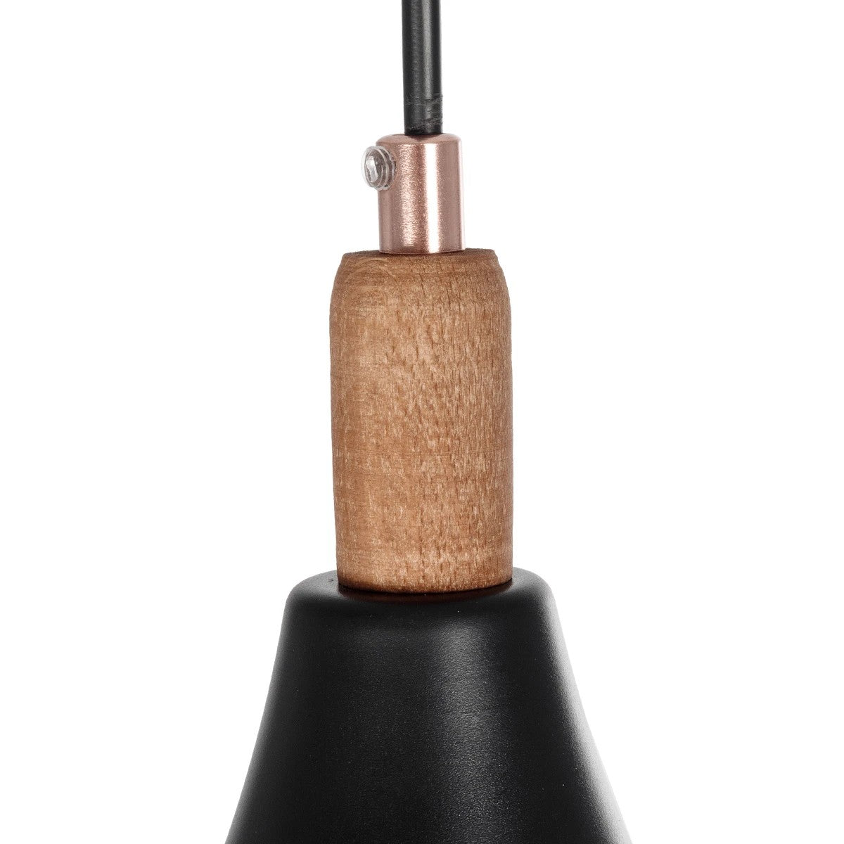 GloboStar® BELFRY 203-0077 Μοντέρνο Κρεμαστό Φωτιστικό Καμπάνα Μονόφωτο 1 x E27 IP20 Μαύρο & Χρυσό Πλαστικό - Μ29.5 x Π29.5 x Υ22cm - ledmania.gr
