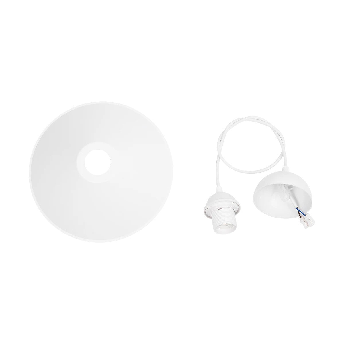 GloboStar® FONTE 203-0081 Μοντέρνο Κρεμαστό Φωτιστικό Καμπάνα Μονόφωτο 1 x E27 IP20 Λευκό Πλαστικό - Μ25.5 x Π25.5 x Υ10cm - ledmania.gr