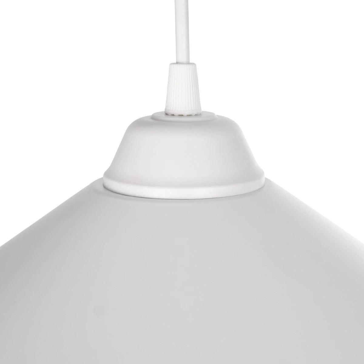 GloboStar® FONTE 203-0081 Μοντέρνο Κρεμαστό Φωτιστικό Καμπάνα Μονόφωτο 1 x E27 IP20 Λευκό Πλαστικό - Μ25.5 x Π25.5 x Υ10cm - ledmania.gr