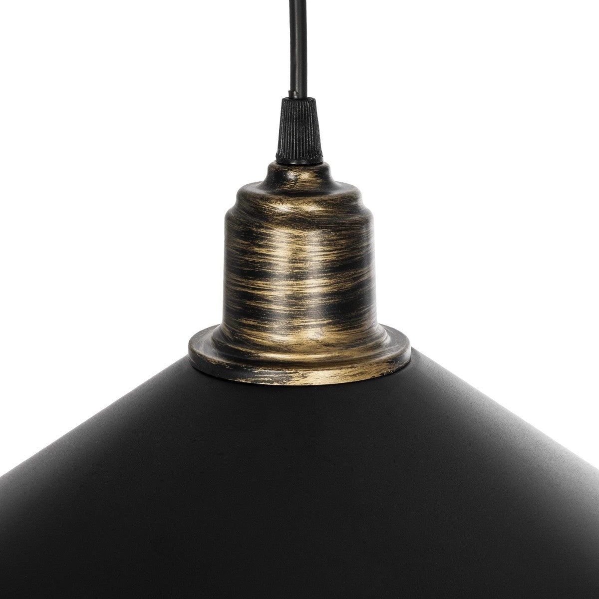 GLOBOSTAR® FERRO 203-0082 Μοντέρνο Κρεμαστό Φωτιστικό Οροφής με Ντουί 1 x E27 AC 220-240V IP20 - Μαύρο & Μπρούτζινο - Μ30 x Π30 x Υ15cm - ledmania.gr