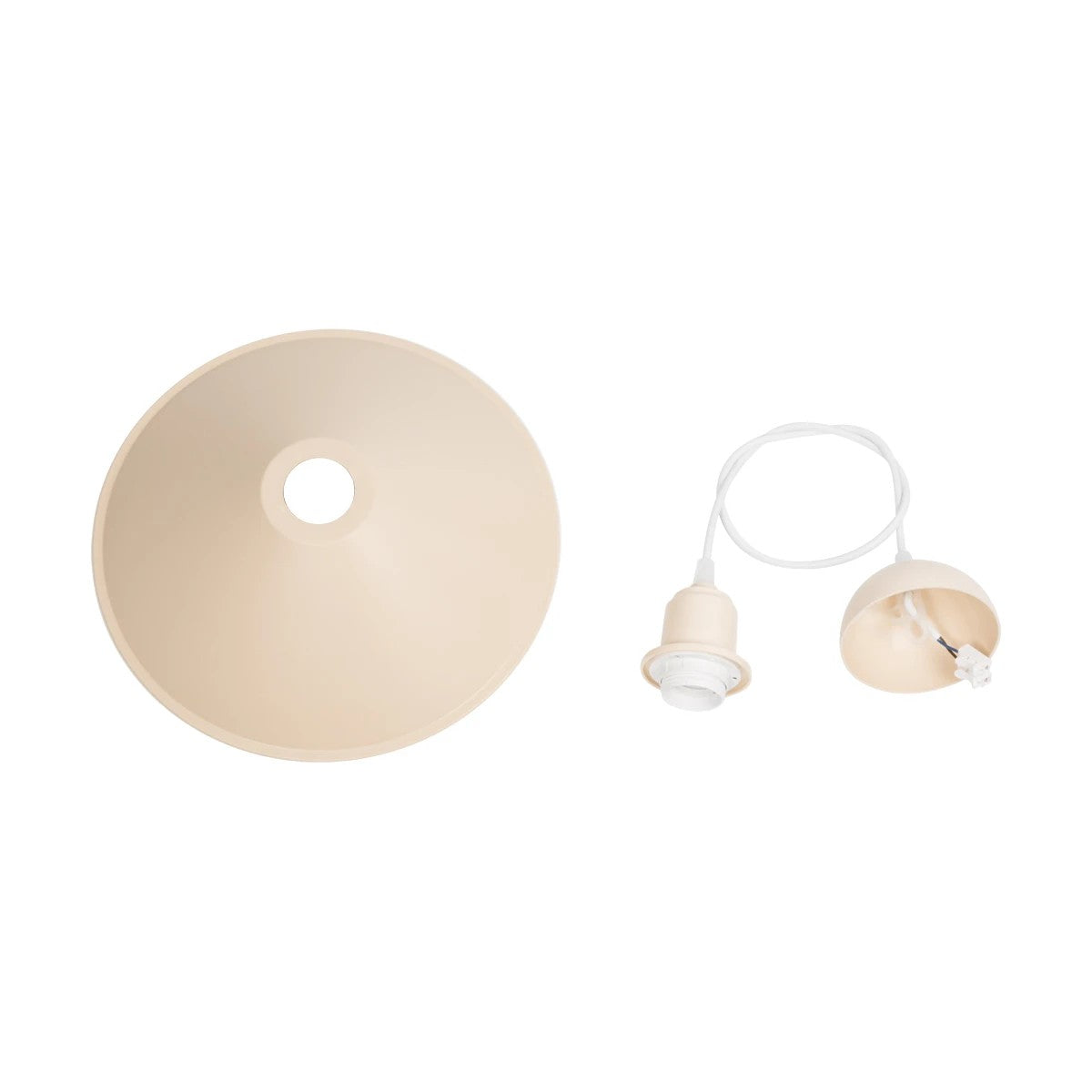 GloboStar® FERRO 203-0086 Μοντέρνο Κρεμαστό Φωτιστικό Καμπάνα Μονόφωτο 1 x E27 IP20 Μπεζ Πλαστικό - Μ30 x Π30 x Υ15cm